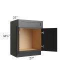Onyx Black Shaker 27" Vanity Sink Base Cabinet