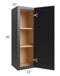 Onyx Black Shaker 12x36 Wall Cabinet