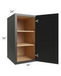 Onyx Black Shaker 18x36x24 Split Pantry Wall Cabinet