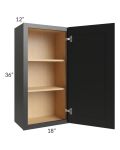 Onyx Black Shaker 18x36 Wall Cabinet