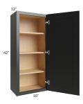 Onyx Black Shaker 18x42 Wall Cabinet