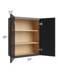 Onyx Black Shaker 24x30 Wall Cabinet