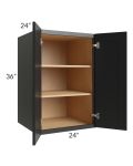 Onyx Black Shaker 24x36x24 Split Pantry Wall Cabinet