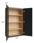 Onyx Black Shaker 27x42 Wall Cabinet