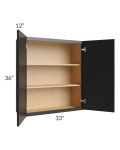 Onyx Black Shaker 33x36 Wall Cabinet