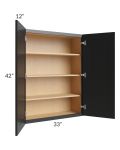 Onyx Black Shaker 33x42 Wall Cabinet