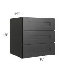Onyx Black Shaker 18x18 3-Drawer Wall Cabinet