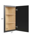 Onyx Black Shaker 12x30 Wall End Angle Cabinet
