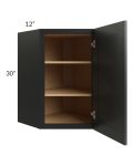 Onyx Black Shaker 24x30 Diagonal Corner Wall Cabinet