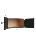 Onyx Black Shaker 36x18x24 Refrigerator Wall Cabinet