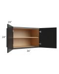 Onyx Black Shaker 36x24x24 Refrigerator Wall Cabinet