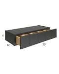 Onyx Black Shaker 30x6 Spice Drawer Wall Cabinet
