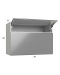 Milan Grey Gloss 30x30x21 Microwave Wall Cabinet
