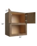 Midtown Mocha Shaker 30x36x21 Microwave Wall Cabinet
