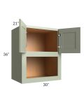 Midtown Pistachio Green Shaker 30x36x21 Microwave Wall Cabinet