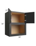 Vienna Black 30x36x21 Microwave Wall Cabinet