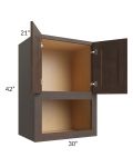Tuscan Kona Brown 30x42x21 Microwave Wall Cabinet