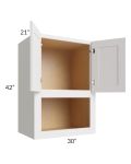 Midtown Cloud Shaker 30x42x21 Microwave Wall Cabinet