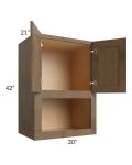 Midtown Mocha Shaker 30x42x21 Microwave Wall Cabinet