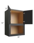 Midtown Black Shaker 30x42x21 Microwave Wall Cabinet