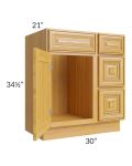 Glazed Praline 30" Vanity Sink Base Cabinet (Drawers on Right)