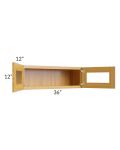 Glazed Praline 36x12 Decorative Wall Cabinet with Beveled Glass