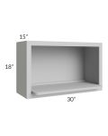 Tuscan Painted Grey 30x18 Microwave Wall Cabinet