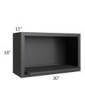 Vienna Black 30x18 Microwave Wall Cabinet