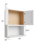 Belfast White 30x42 Microwave Wall Cabinet