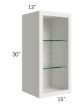 Midtown Cloud Shaker 15x30 Wall Cabinet (No Door) To Be Used With A Glass Door