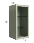 Midtown Pistachio Green Shaker 15x30 Wall Cabinet (No Door) To Be Used With A Glass Door