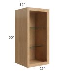 Midtown Timber Shaker 15x30 Wall Cabinet (No Door) To Be Used With A Glass Door
