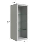 Tuscan Painted Grey 15x36 Wall Cabinet (No Door) To Be Used With A Glass Door