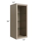 Tuscan Oyster 15x36 Wall Cabinet (No Door) To Be Used With A Glass Door