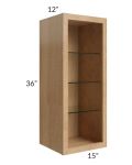 Tuscan Timber 15x36 Wall Cabinet (No Door) To Be Used With A Glass Door