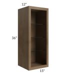 Midtown Mocha Shaker 15x36 Wall Cabinet (No Door) To Be Used With A Glass Door