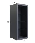 Vienna Indigo 15x36 Wall Cabinet (No Door) To Be Used With A Glass Door