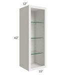 Midtown Cloud Shaker 15x42 Wall Cabinet (No Door) To Be Used With A Glass Door