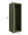 Midtown Hunter Green Shaker 15x42 Wall Cabinet (No Door) To Be Used With A Glass Door