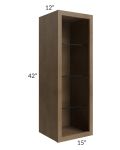 Midtown Mocha Shaker 15x42 Wall Cabinet (No Door) To Be Used With A Glass Door