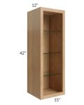 Midtown Timber Shaker 15x42 Wall Cabinet (No Door) To Be Used With A Glass Door