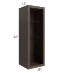 Vienna Kona Brown 15x42 Wall Cabinet (No Door) To Be Used With A Glass Door