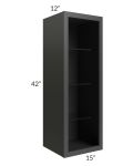 Vienna Black 15x42 Wall Cabinet (No Door) To Be Used With A Glass Door
