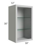 Tuscan Painted Grey 18x30 Wall Cabinet (No Door) To Be Used With A Glass Door