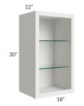 Midtown Cloud Shaker 18x30 Wall Cabinet (No Door) To Be Used With A Glass Door