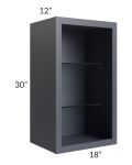 Vienna Indigo 18x30 Wall Cabinet (No Door) To Be Used With A Glass Door