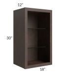 Vienna Kona Brown 18x30 Wall Cabinet (No Door) To Be Used With A Glass Door