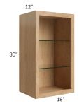 Vienna Timber 18x30 Wall Cabinet (No Door) To Be Used With A Glass Door