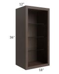 Tuscan Kona Brown 18x36 Wall Cabinet (No Door) To Be Used With A Glass Door