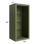 Midtown Hunter Green Shaker 18x36 Wall Cabinet (No Door) To Be Used With A Glass Door